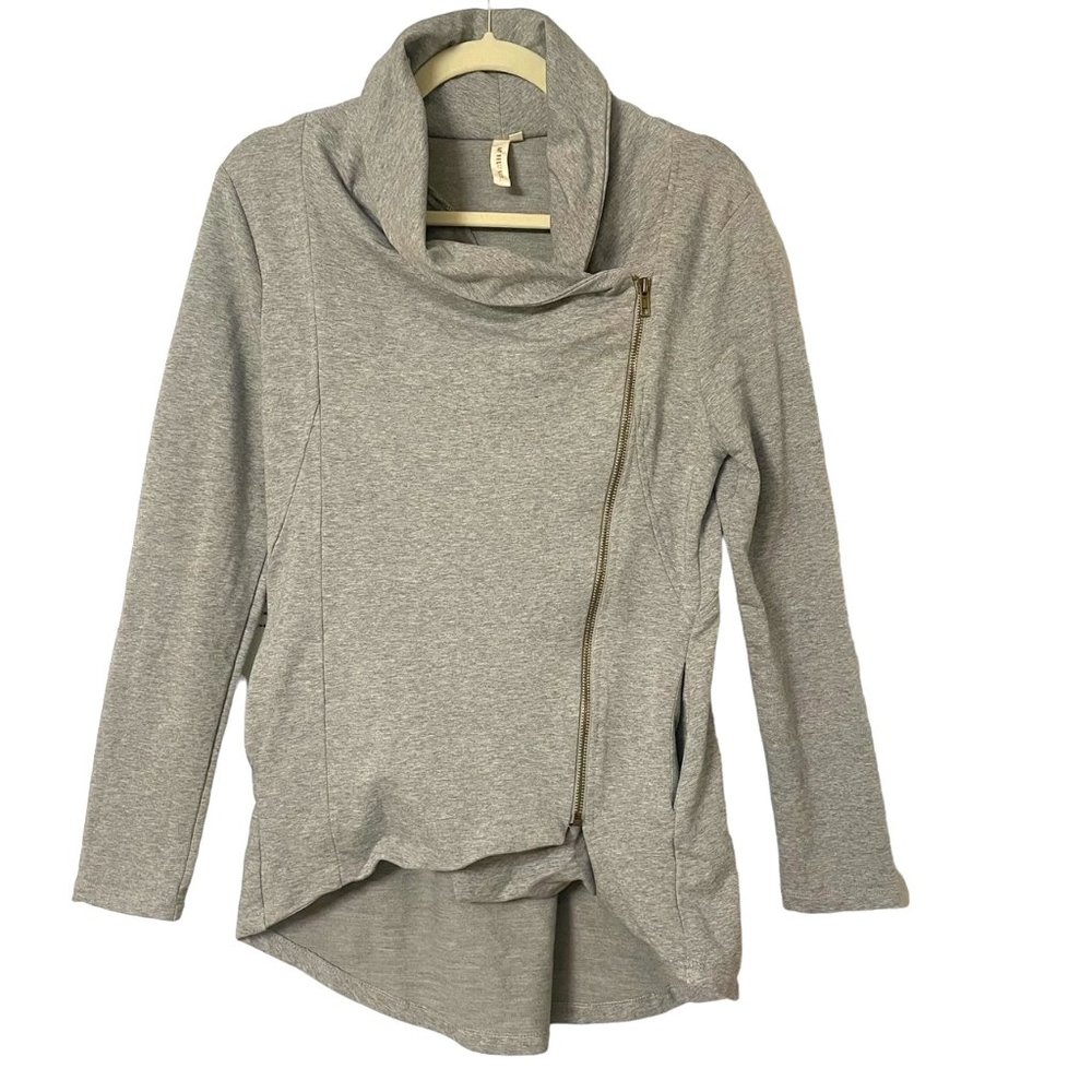 My Beloved Women's Asymmetrical Zip Jacket with POCKETS! Grey - Medium